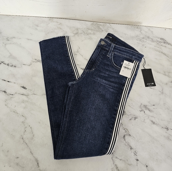 Joe's Jeans Flawless Skinny Ankle High Rise Racer Stripes Blue Jeans 27 NWT - Picture 3 of 8